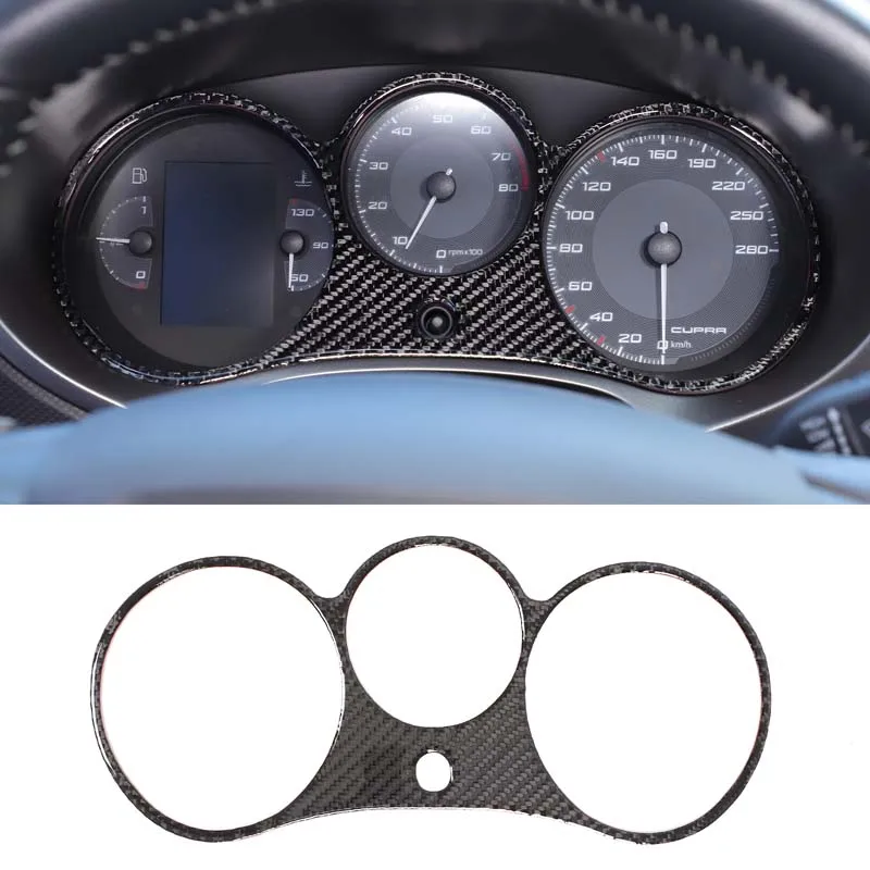 For Seat Leon 2008-2012 Soft Carbon Fiber Car Instrument Dashboard Speedometer Trim Sticker Interior Car Accessories