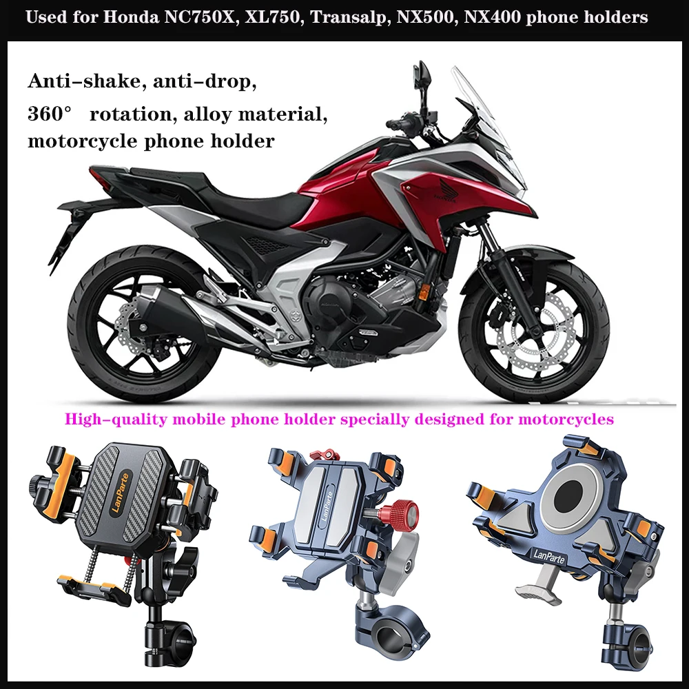 

Mobile phone stand For Honda NC750X, XL750Transalp, NX500 NX400 Aluminum shock-absorbing, 360° adjustable metal navigation stand