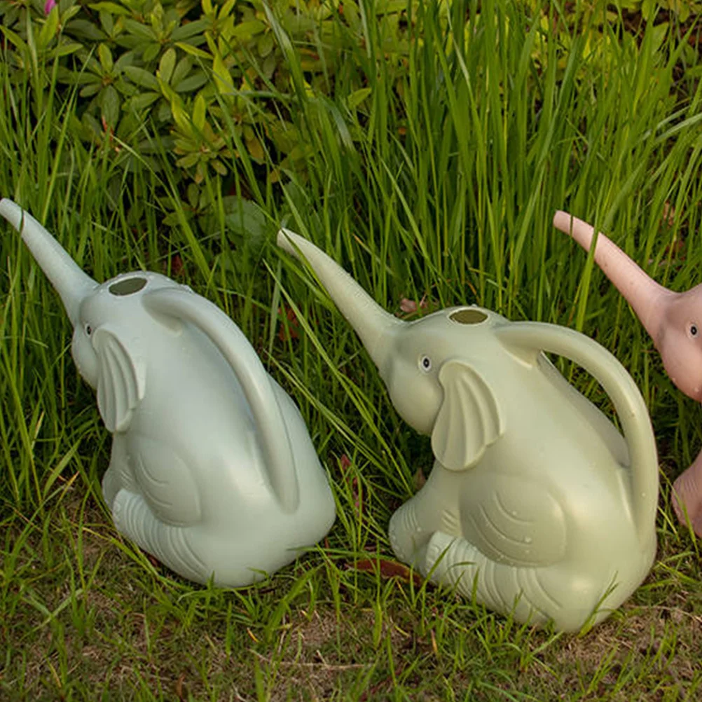 

2pcs Long Spout Watering Can Elephant Shaped Garden Tool Large Capacity Durable Pp Plastic Kettle Pot Bottle Supply