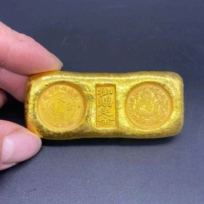 Exquisite antique gold bar brass