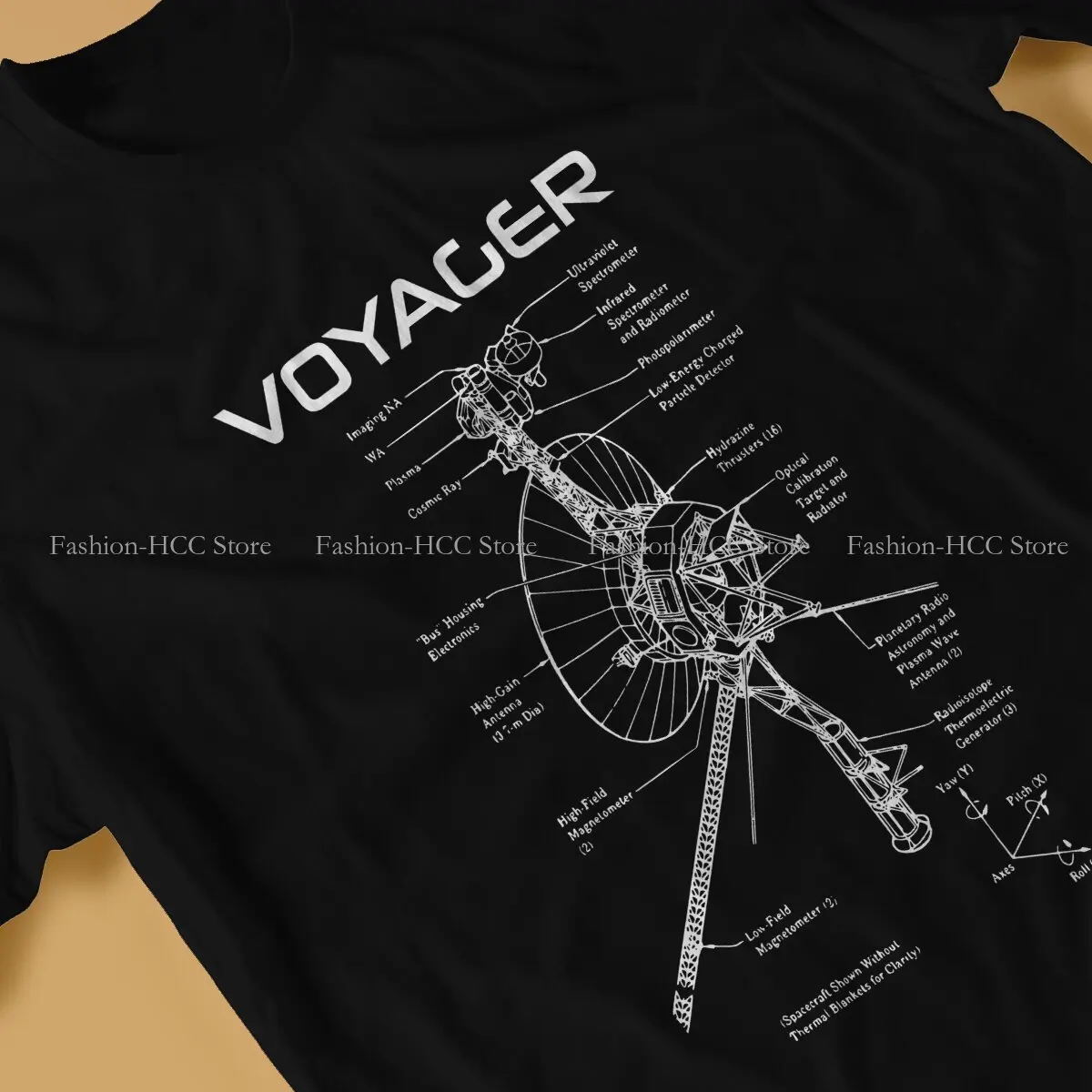 Voyager Program Menő Komló Poliészter tshirt Csillagközi Pintér Tudomány Fikció fólia Kreatív tops Lezser T Ing férfiak T-idom