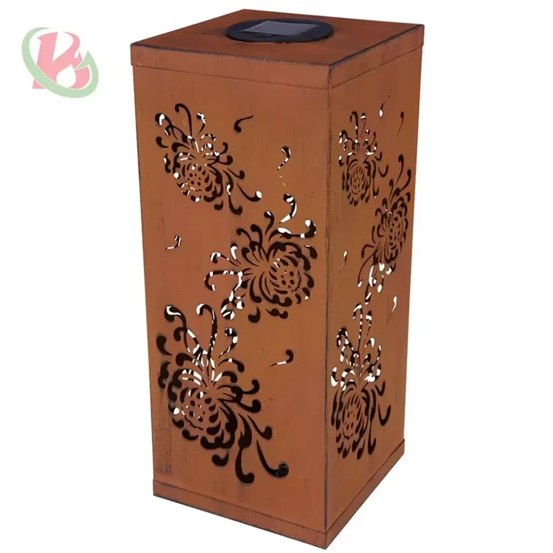 Bollard Light Outdoor Commercial Garden Outdoor Corten Steel Light Box square