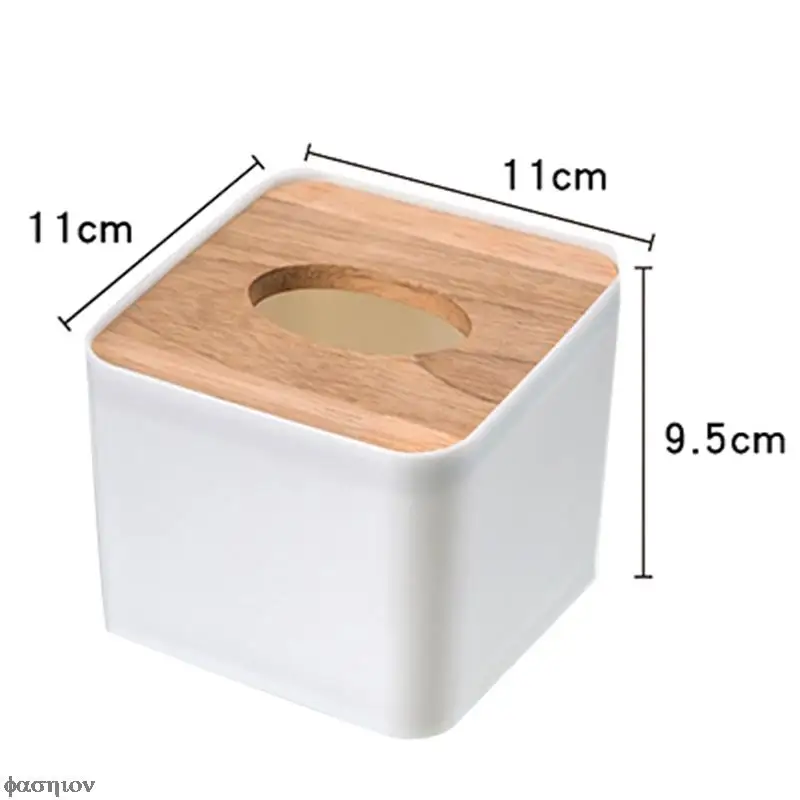 New Modern Wood Napkin Holder Square Shape Wooden Plastic Tissue Box Case Home Kitchen Paper Holdler Storage Box Accessories