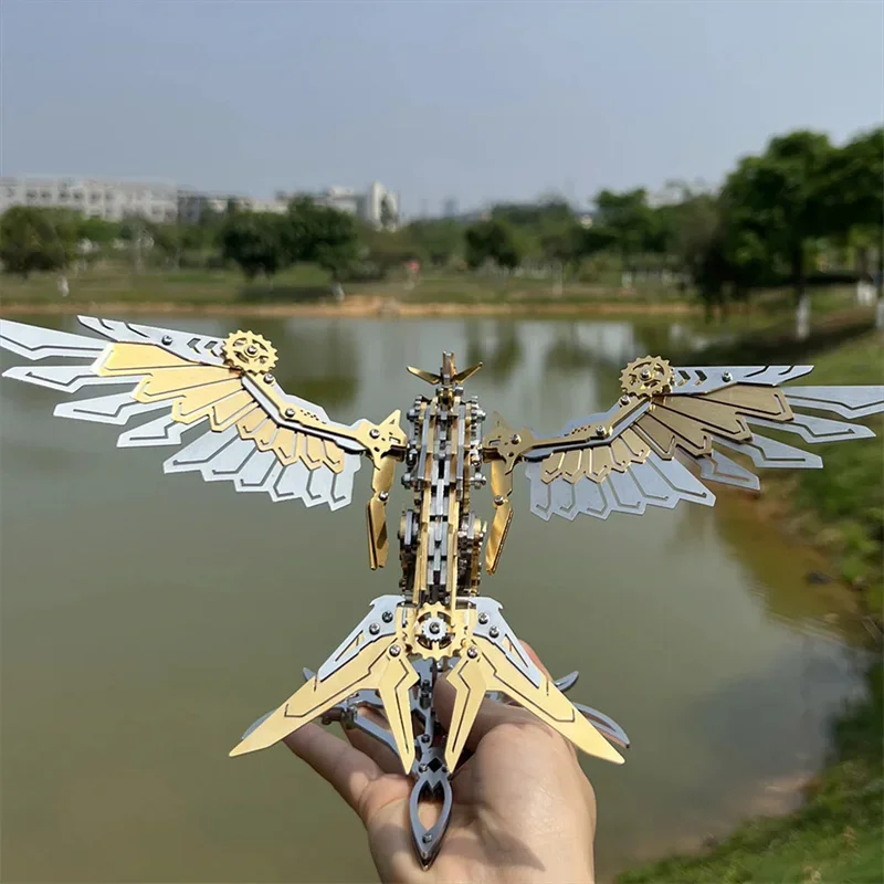 3D Metal Falconry Predator Mechanical Assembly Bird Model DIY Eagle Kits Handmade Jigsaw Puzzle Toy for Adults