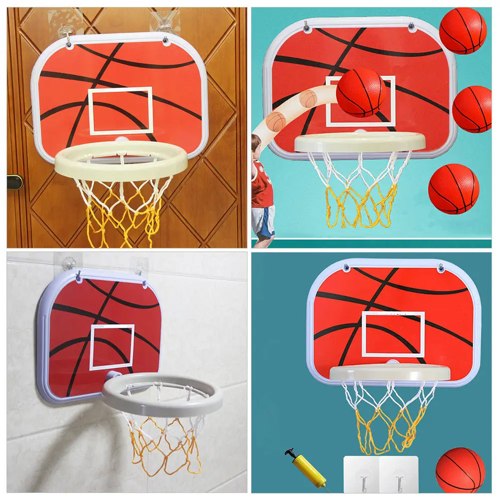 1Set Aan de muur gemonteerde basketbalring voor kinderen Binnen spelen ABS Plastic bord met patroonontwerp Gladde randen Geen bramen Gemakkelijk