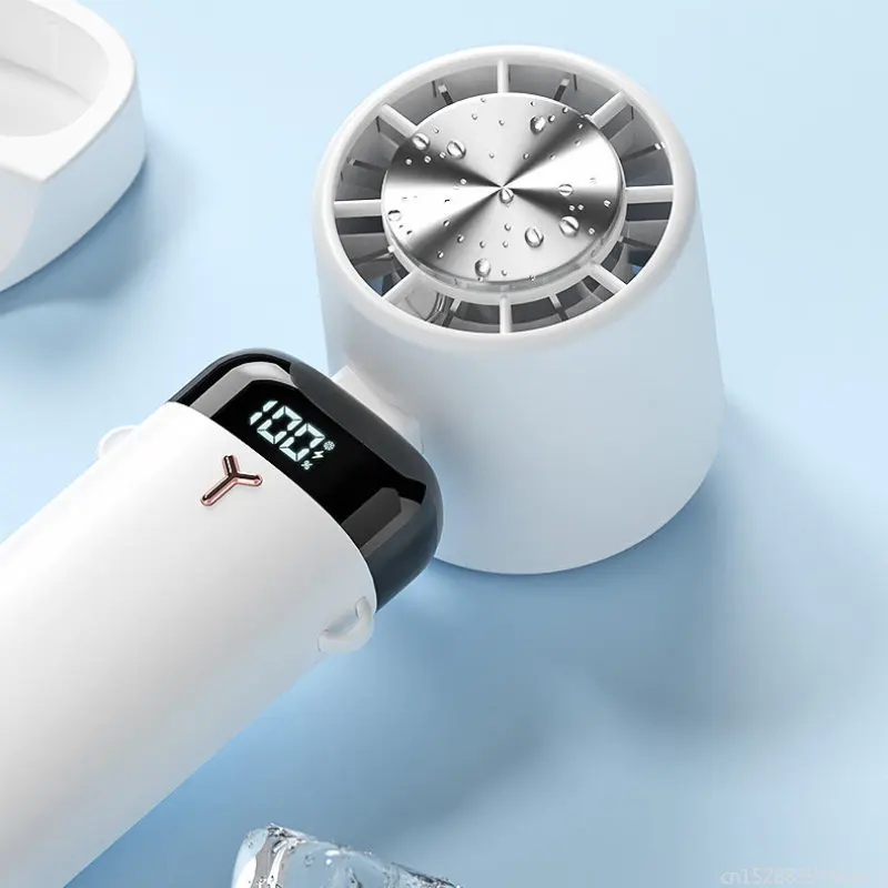 Youpin 2023 New Chargeable Cooling Handheld Fan Desktop Folding Mini Digital Display Mobile Phone Bracket Student Electric Fans