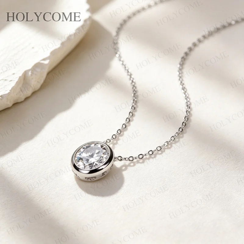 925 Sterling Silber Moissanit Anhänger Halskette Ovaler Schliff 0,5-3 Karat für Damen Hochwertige Schlüsselbeinkette Edles Schmuckgeschenk für Damen – Detail 10