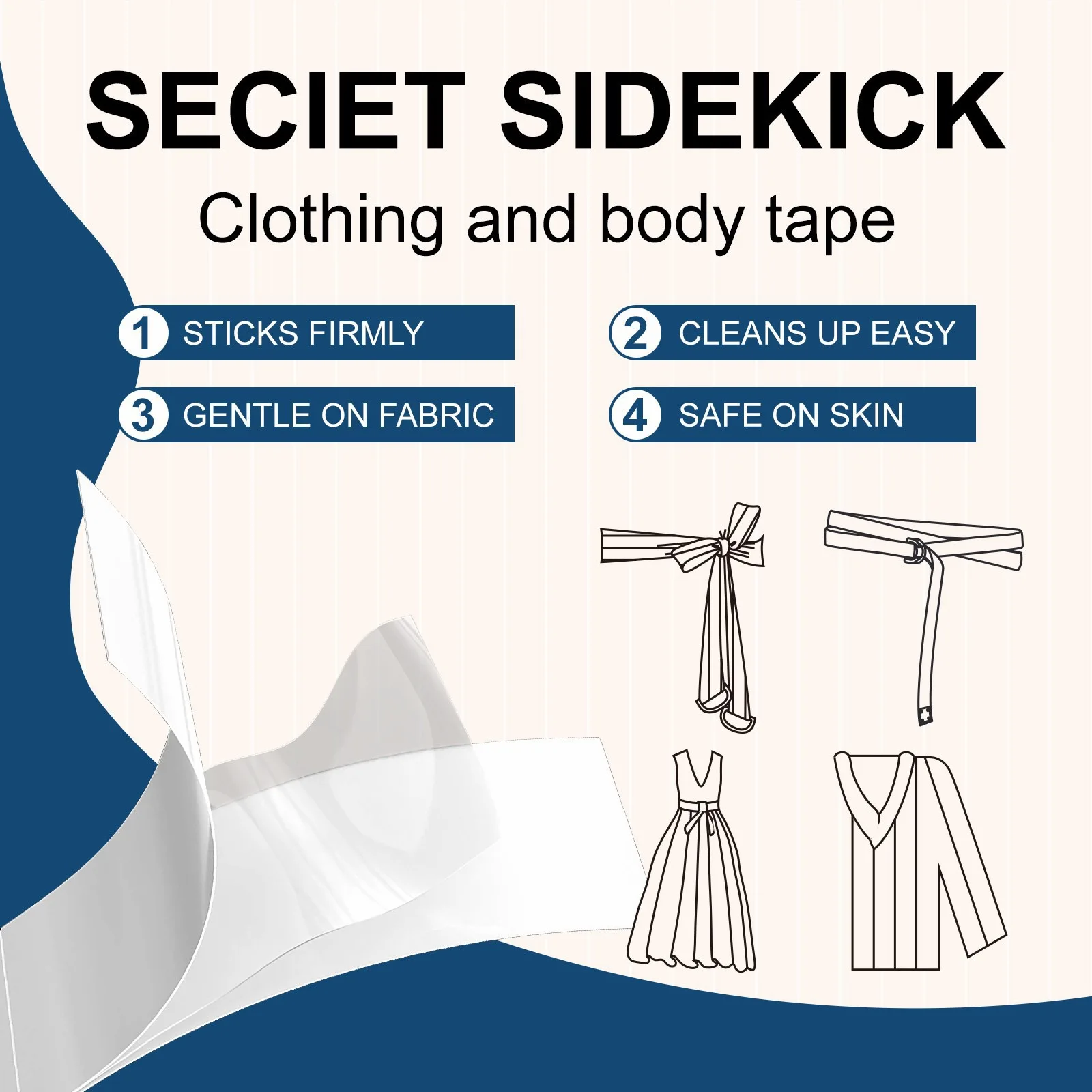 108 Pieces/3 Packs, Double-Sided Tape for Fashion Clothing and Body Use, Gentle Body Tape for Women, All-Weather Strong Fabric Tape image 6