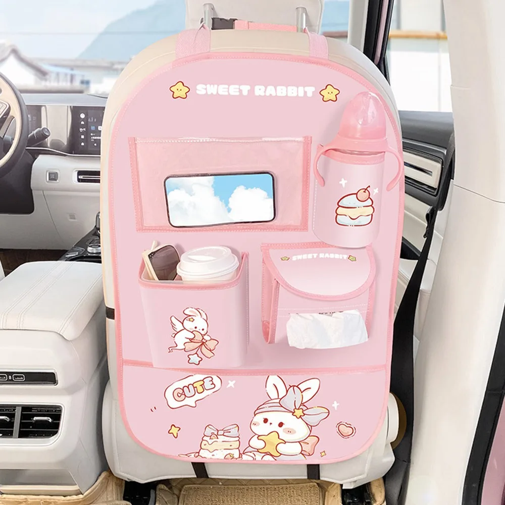 

Антигрязный органайзер на заднее сиденье автомобиля, противоударный коврик, защитные пленки на спинку сиденья с мультяшным карманом для сенсорного экрана, прочная сумка для хранения спинки