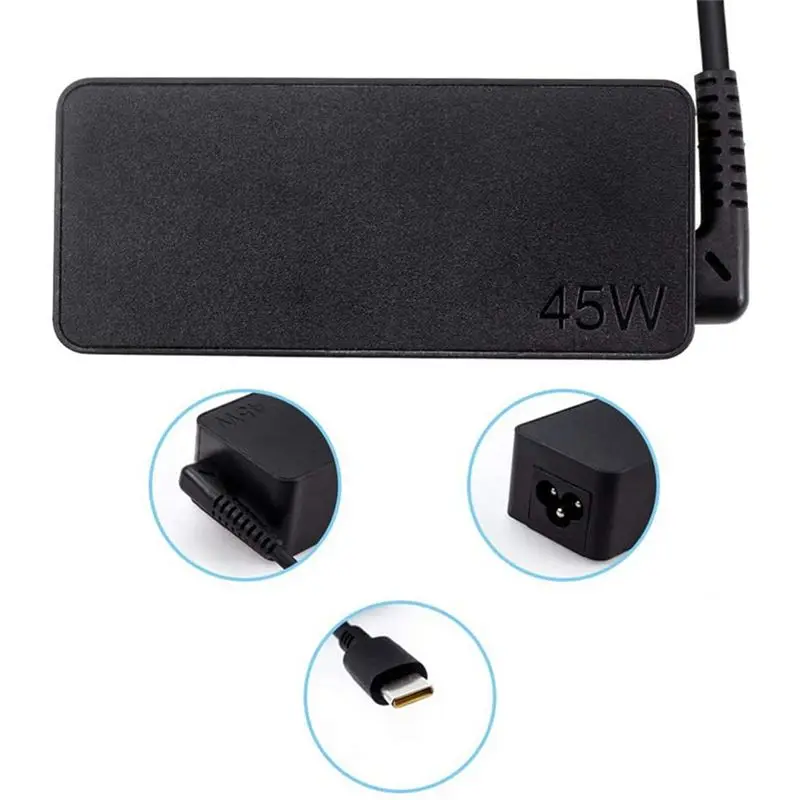 Cargador de CA Tipo-C A46U 20V 2.25A 45W para Portátiles Lenovo C330 S330 C340 S340 100E T480 T480S T580 T580S E480