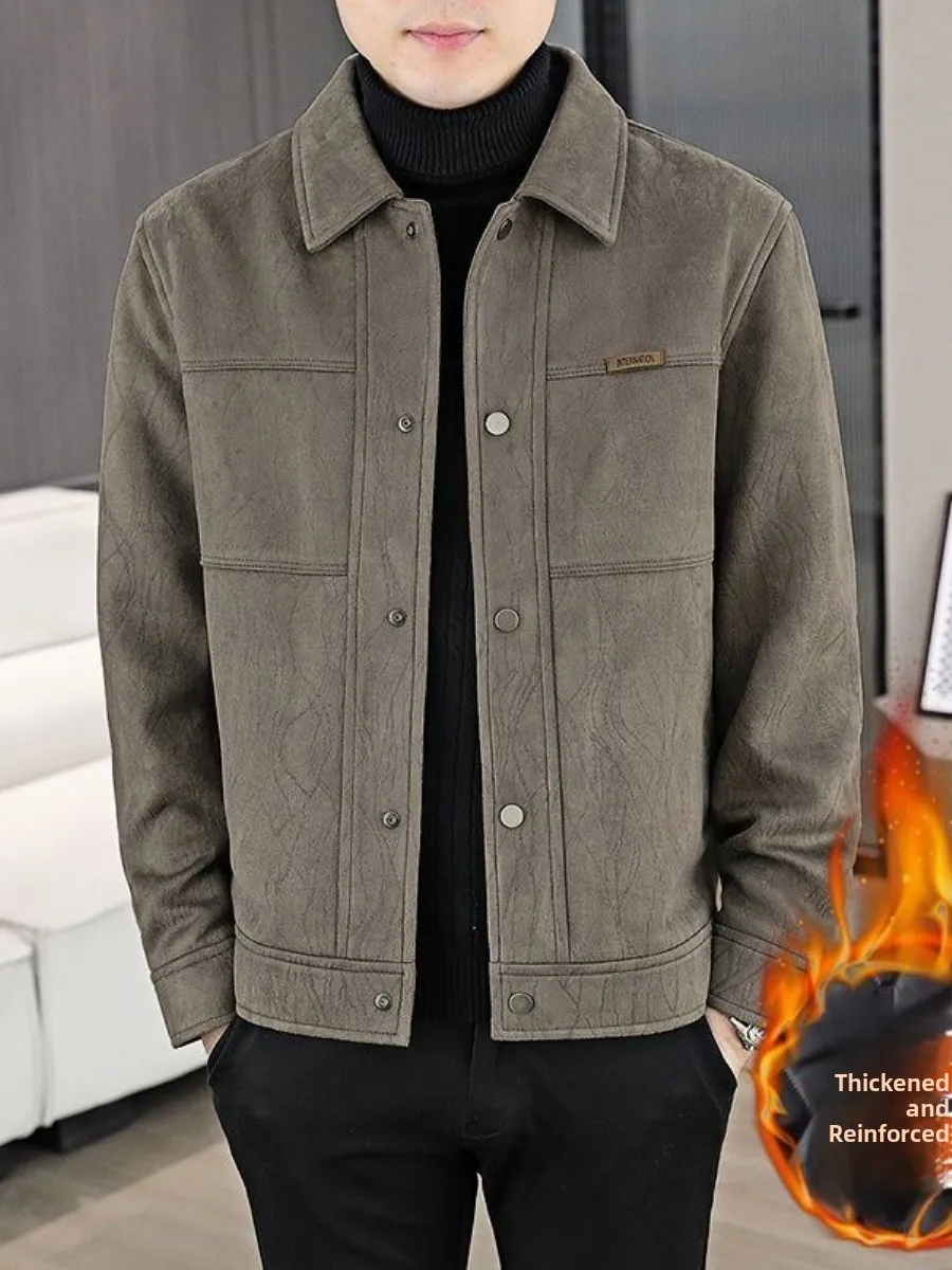 

Мужская утепленная куртка из хлопка с цветочной вышивкой и замшевыми вставками, осенне-зимняя, модная, брендовая, повседневная, деловая, стильная