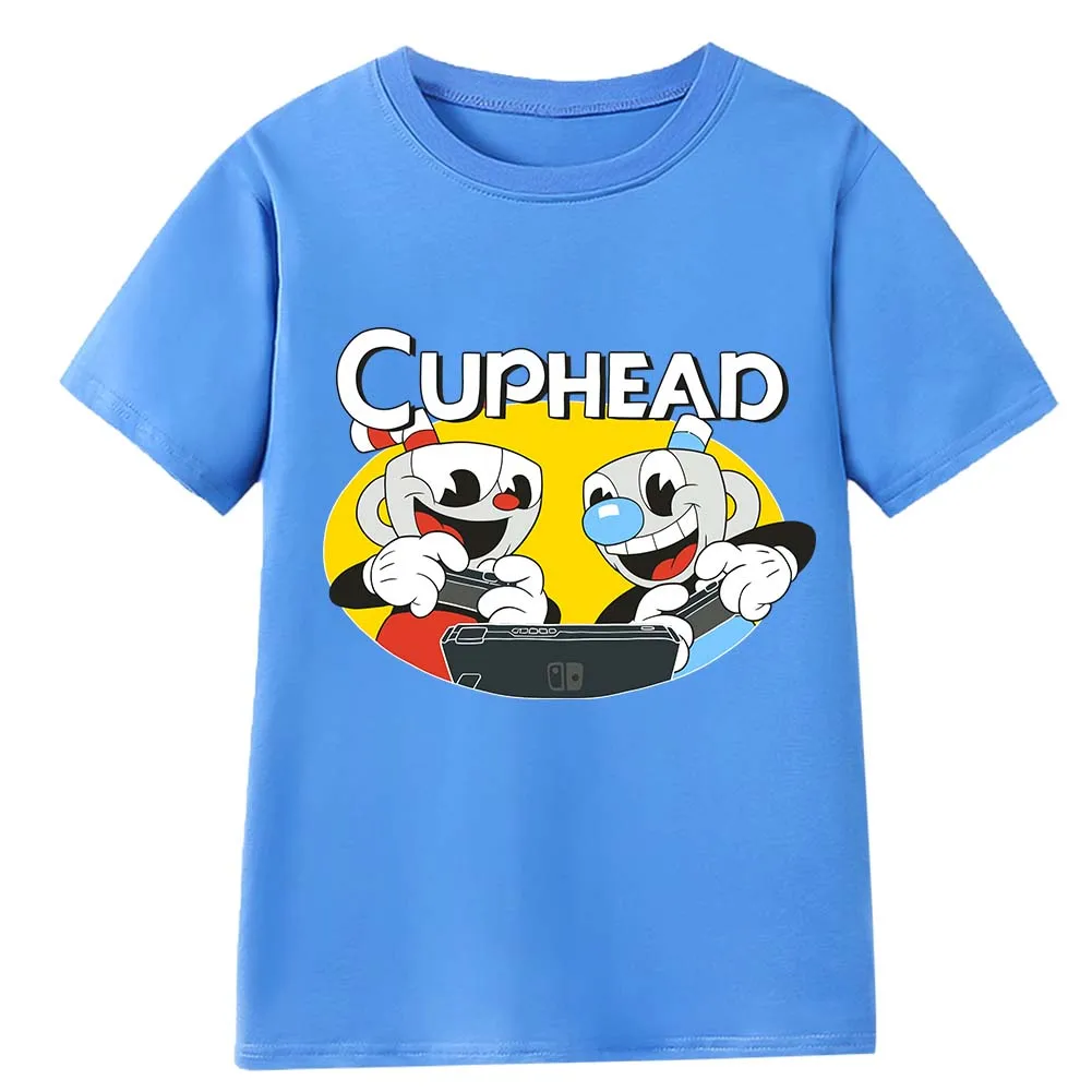 Boys Tshirts 3D Print Game Cuphead Summer T Shirt Fashion Kids Casual Girls Kawaii Cartoons Round Neck  Tee Tops Wish Asha Cloth