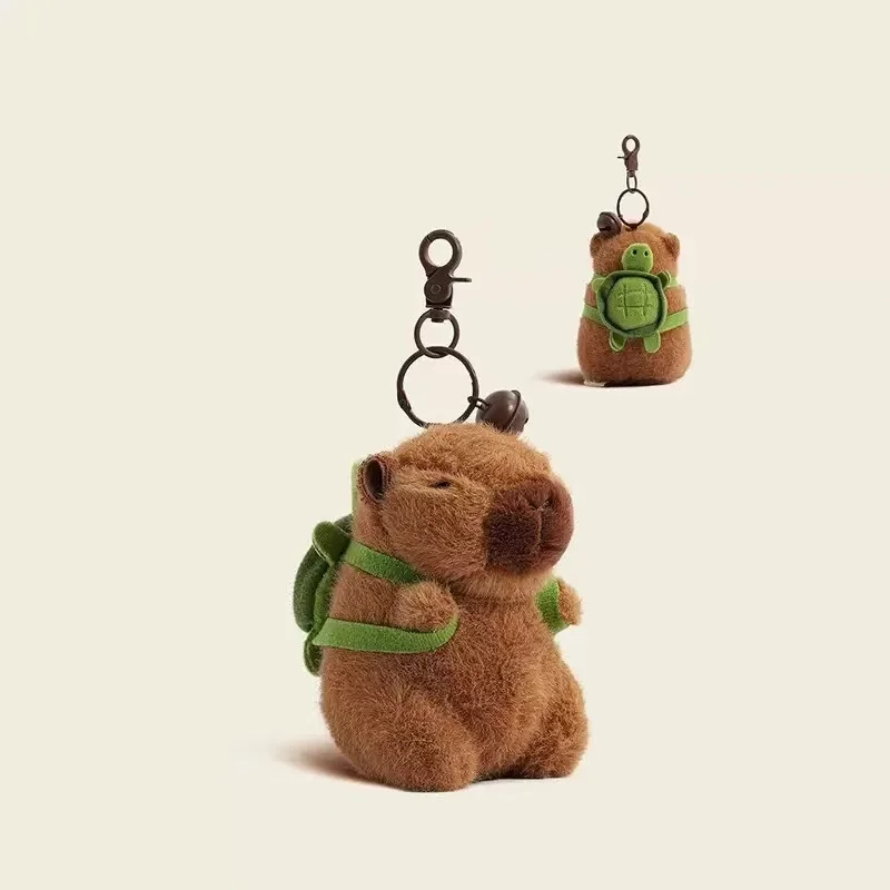 Bonito capivara chaveiro de pelúcia mochila pingente brinquedo carro chaveiro decoração acessórios kawaii boneca de pelúcia crianças presente aniversário