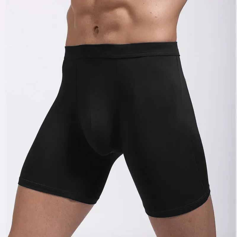 

Мужские длинные трусы-боксеры — дышащее нижнее белье из модала с защитой от натирания, быстросохнущие спортивные компрессионные шорты для бега и работы