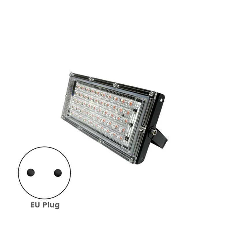 【BARU】Lampu Tumbuh LED Spektrum Penuh Lampu Sorot Luar Ruangan untuk Tenda Tanaman Pembibitan Bunga 50W Steker UE