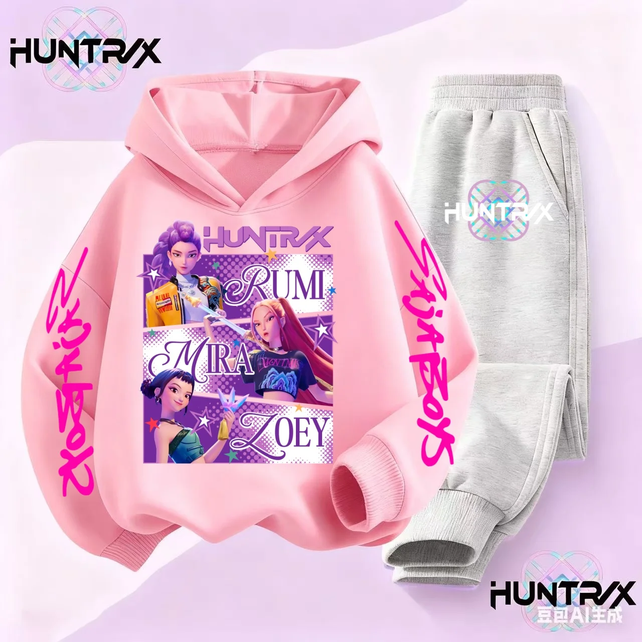 الأطفال هوديس مجموعات Kpop شيطان الصيادين ساجا الفتيان البلوز الفتيات الفتيان بلوزات أنيمي شاحنة الخريف ملابس الاطفال غير رسمية #4