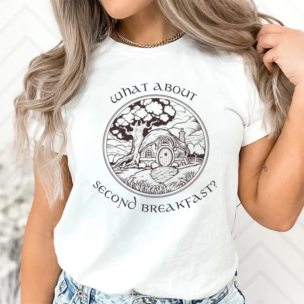 Love Reading T-Shirt Vintage Teacher Fandom T Shirts Second Breakfast Ringer Clothes Iterature Book Lover Short Sleeves Tops