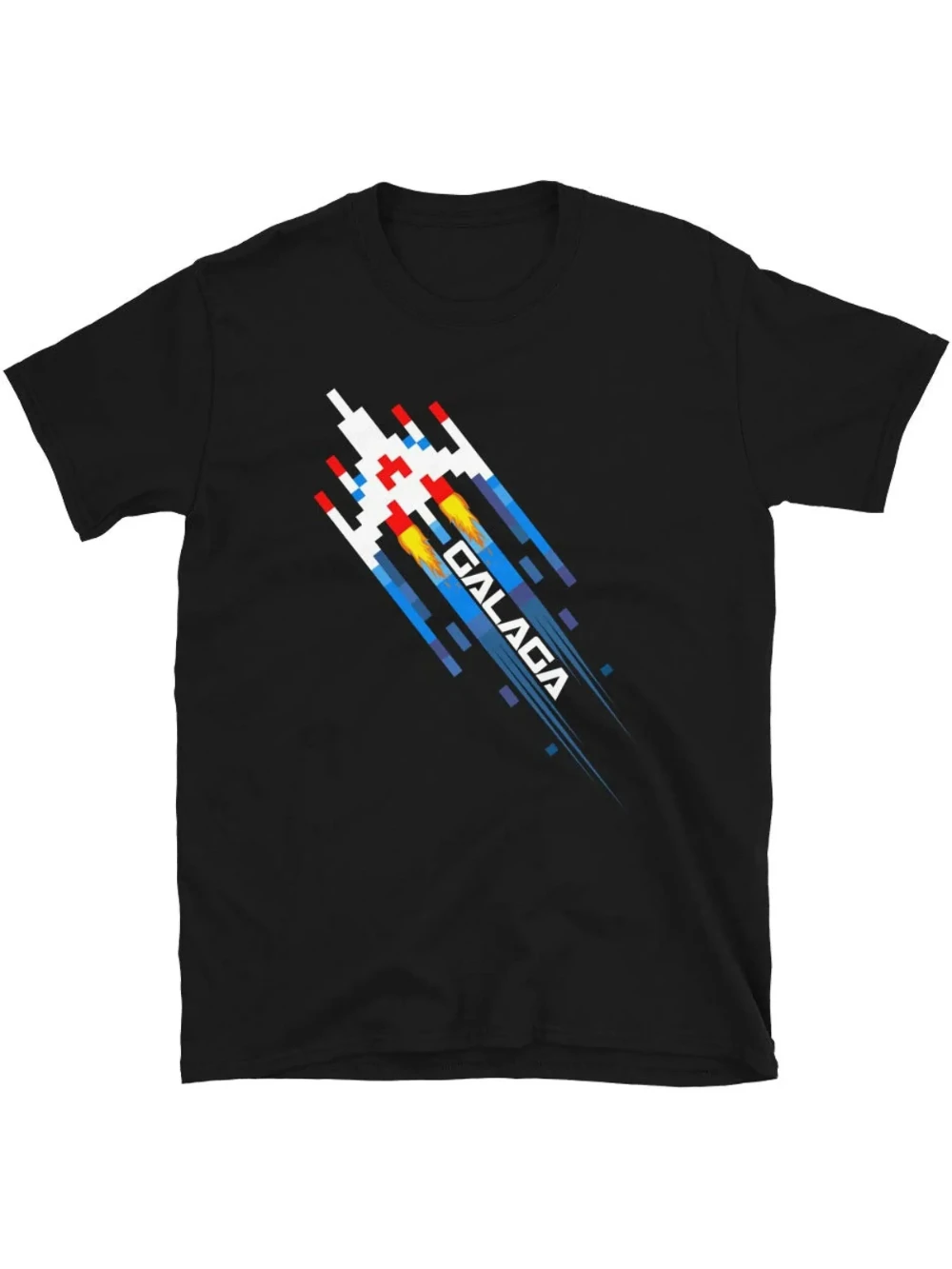 Camiseta informal de estilo Harajuku con diseño retro de los años 80 del videojuego Arcade Galaga Invader Space, 100% streetwear, unisex, de gran tamaño.