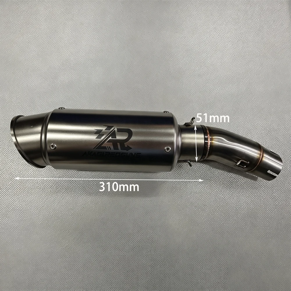 51mm Stainless Steel Motorcycle Exhaust Mid Link Pipe Slip‑On Connect Adapter Pipe Escape Modified Parts For Kawasaki Z400 Ninja