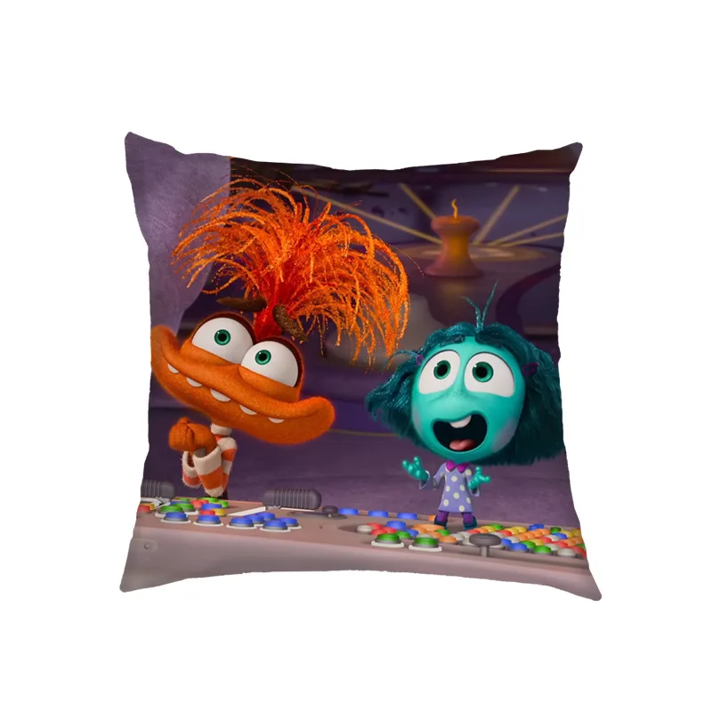 Hot Disney Inside Out 2 Emotional Figure Animation Surrounding Living Room Pillow Case Linen Bedroom Car Decoration Wholesale