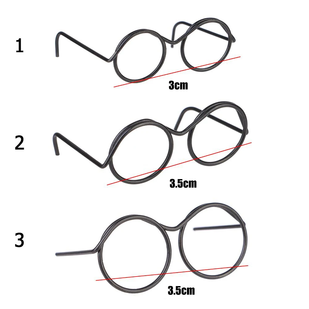 5PCS Retro Metal Round Doll Glasses Frame Lensless Miniature Eyewear Great Collection Cool Eyeglasses For Blythe Doll Accessorie