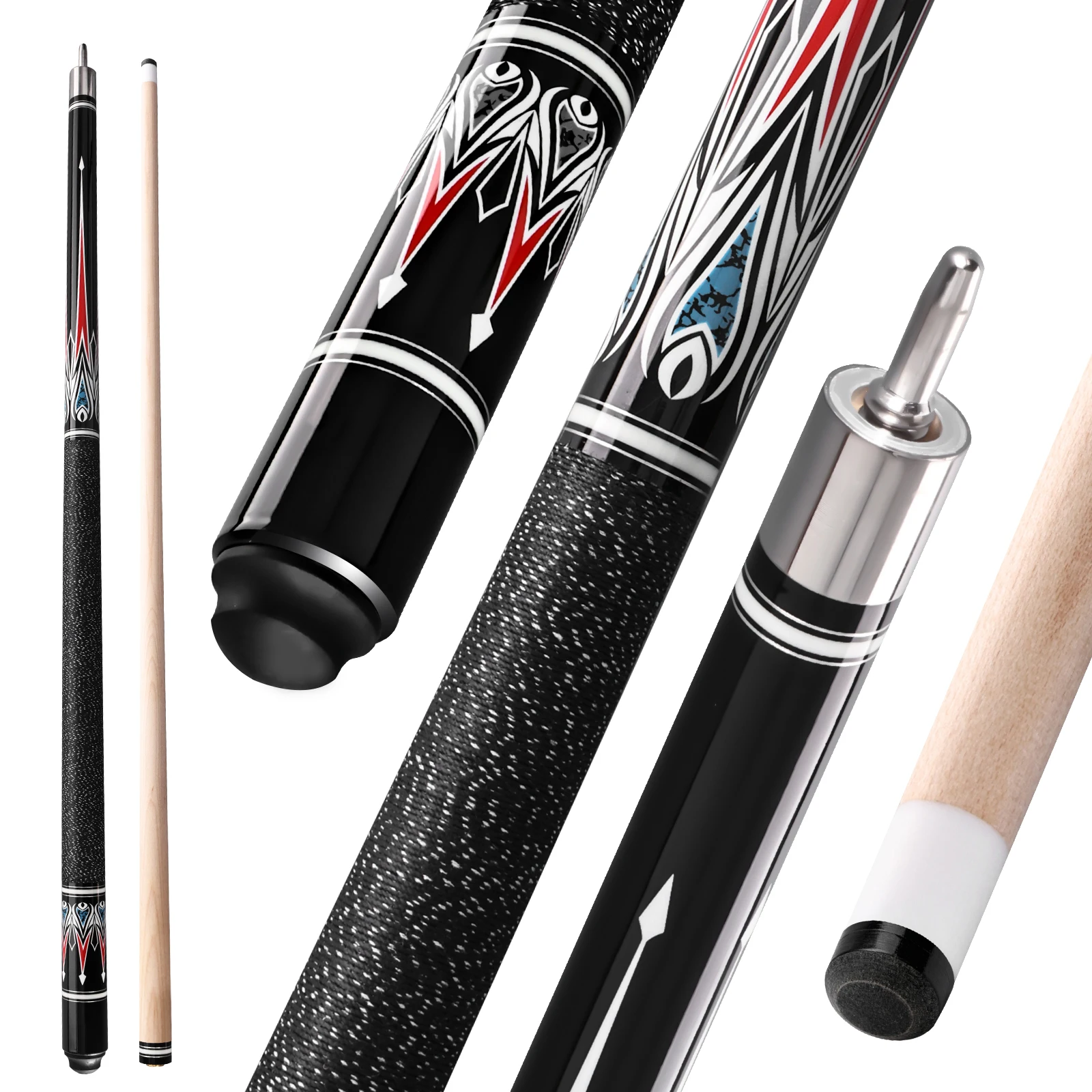 McDermott 58'Maple Wood Pool Cue Stick18-20 Oz Professional Billiard Cue Sticks With 3/8 * 8 Joint And 12.5mm Tip Low Deflection Billiard Cue Stick For Professional Tapered Billiard Cue For Beginners & League Players