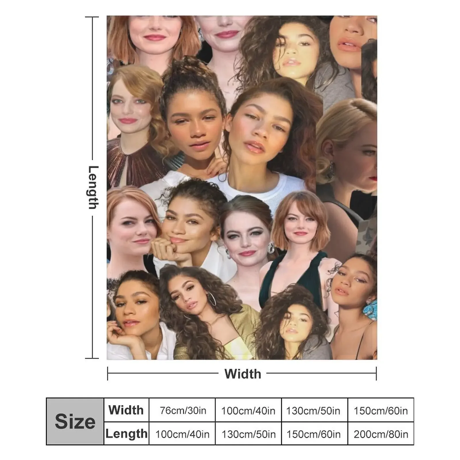 إيما ستون آند زندايا كولاج رمي بطانية كبيرة جدًا رمي البطانيات الحرارية والرمي البطانيات الأشعث