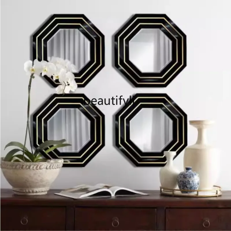 

decorative mirror model room soft decoration living room wall hanging 4 pieces combination mirror wall hanging entrance mirror