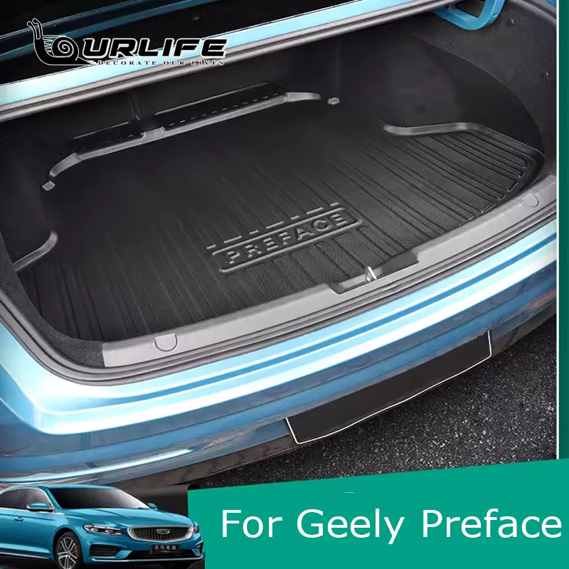 Car Styling TPE Trunk Mat Rear Liner Cargo floor mat For Geely Preface 2020-Present Waterproof Carpet Protector Auto Accessories