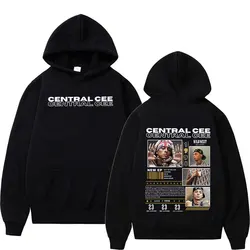Rapper CENTRAL CEE WILD WEST Tour 2025 Graphic Hoodie Men Hip Hop Harajuku Fashion Retro Oversized Sweatshirt Unisex Streetwear