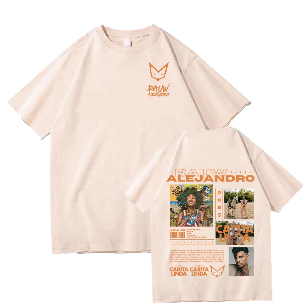 Rauw Alejandro Carita Linda nuevo álbum camisetas hombres/mujeres estética Hip Hop Vintage Tops Casual camisetas de algodón nuevas camisas versátiles