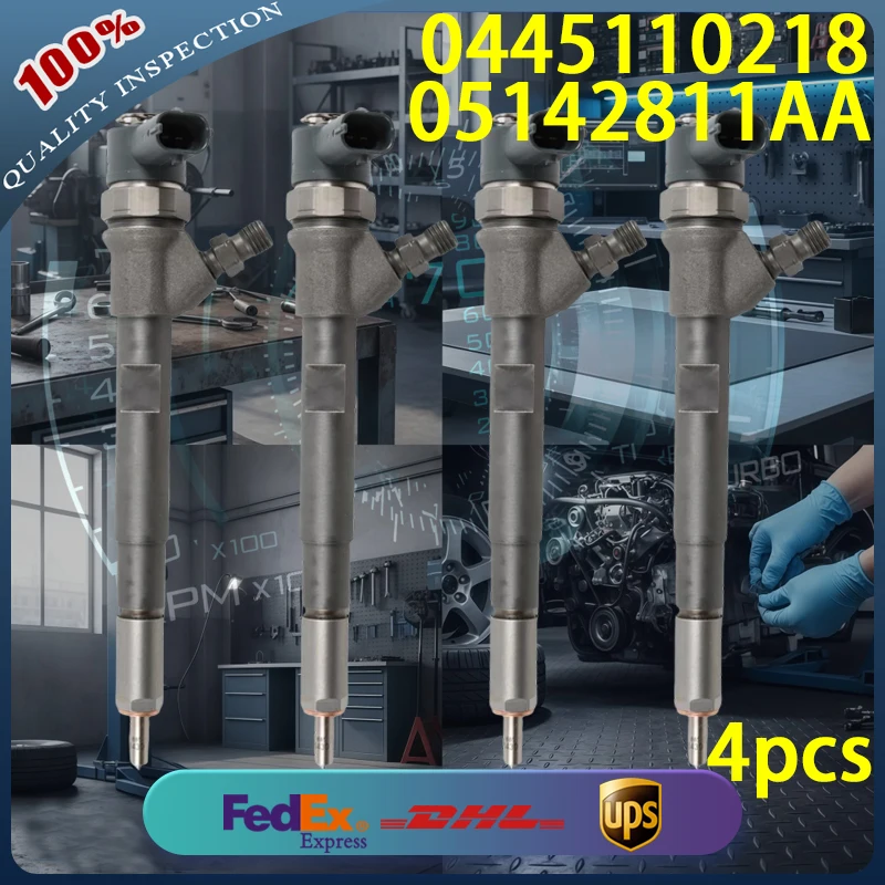 

0445110218 Common Rail Diesel Injector 05142811AA for Jeep Liberty CRD L4 2.8L 2005-2006 Diesel Engine 4pcs