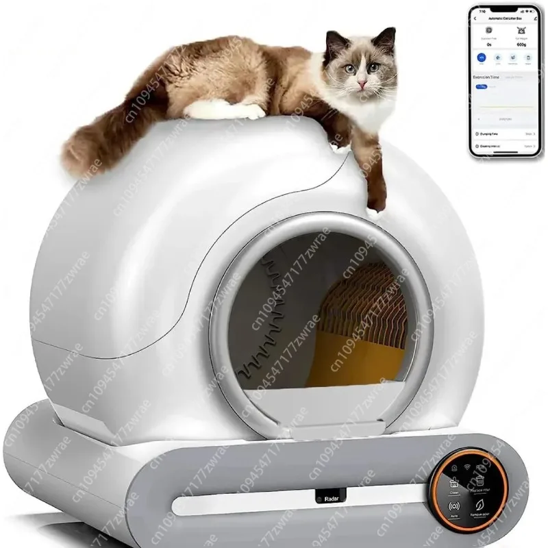 65L Large Intelligent Self-Cleaning Cat Litter Box Automatic Odor Removal with APP WiFi Control Automatic Cat Toilet Cat
