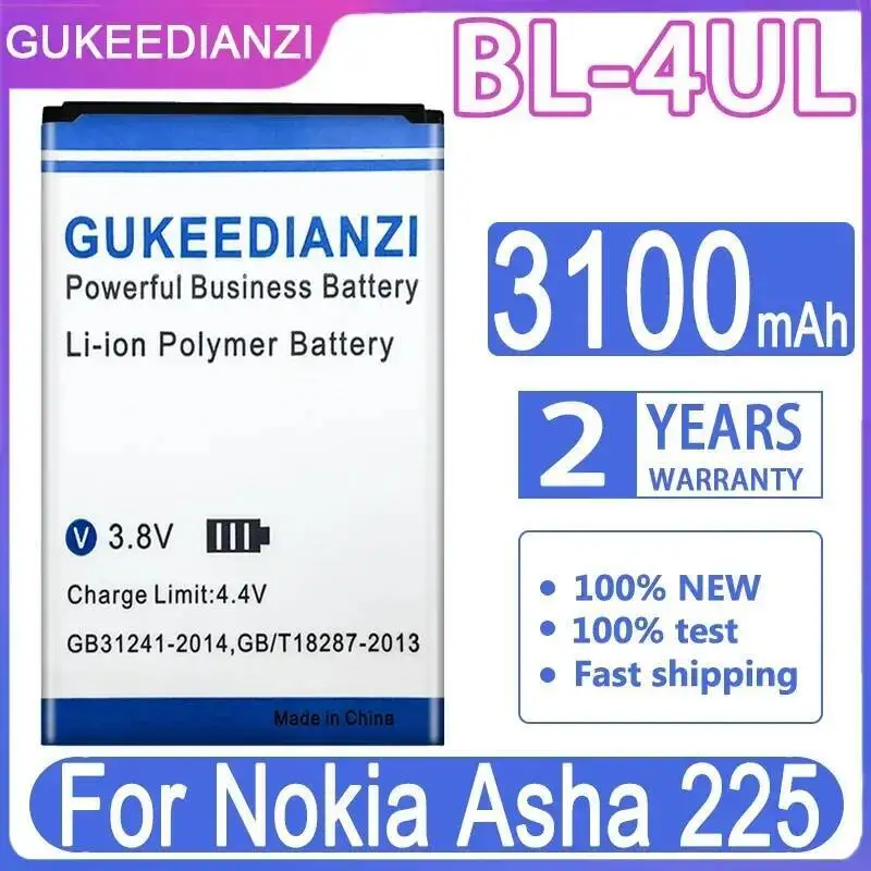 

Прочный высокоэффективный аккумулятор BL-4UL для мобильного телефона Nokia Asha 225 3100 мАч