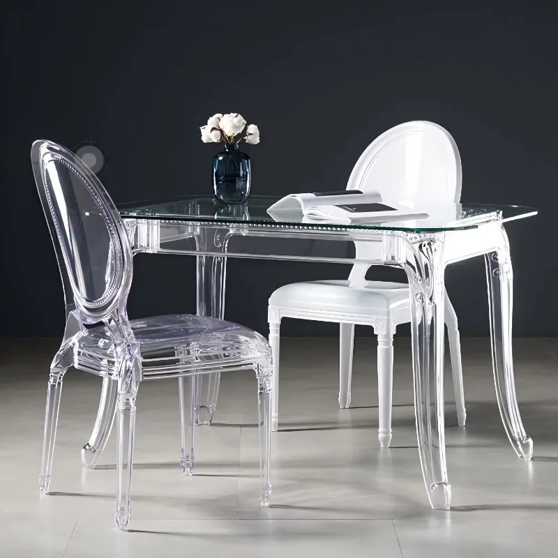 Modern Furniture Restaurant Restaurant Transparent Solid Acrylic Rectangular Dining Table