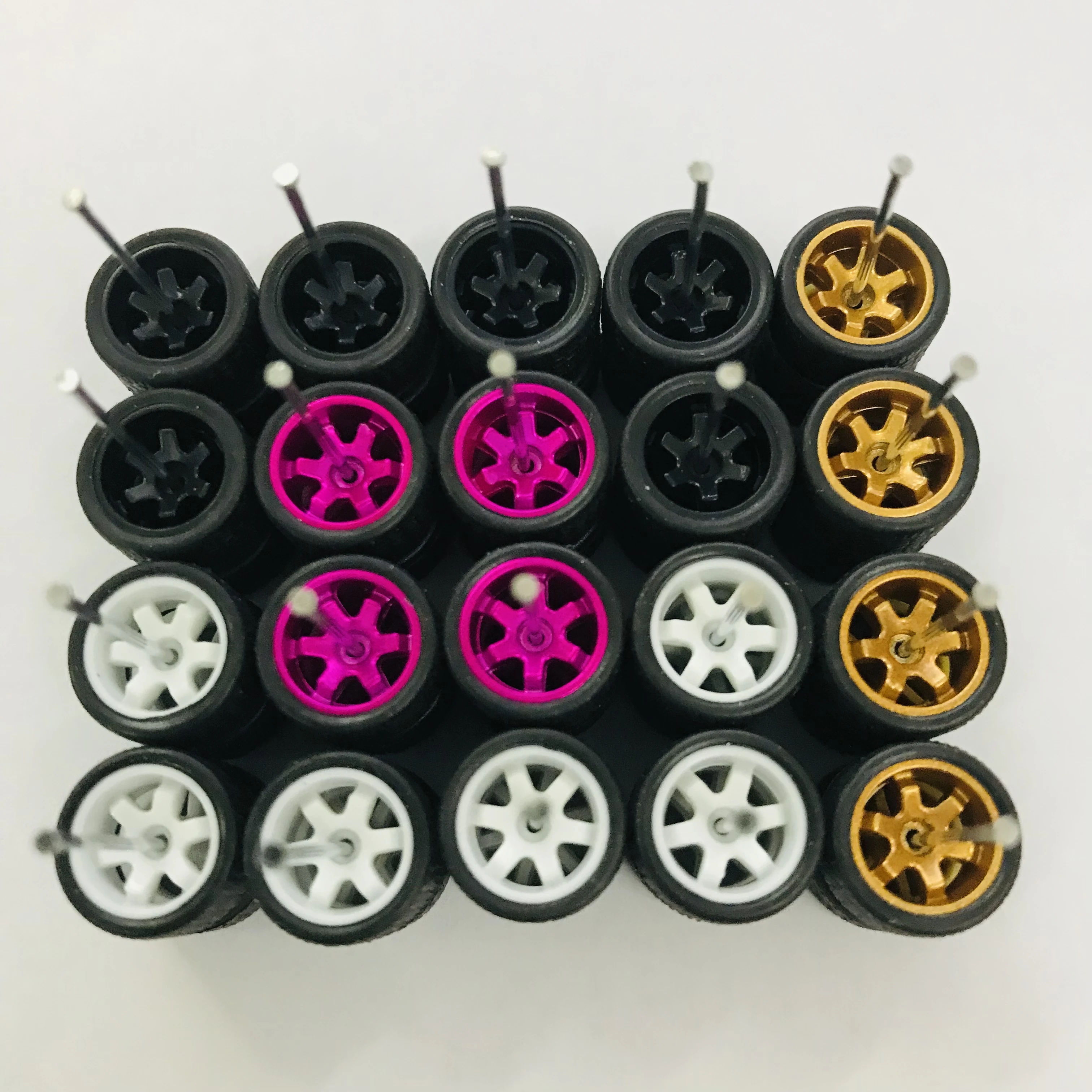 10sets 11mm wheels for 1/64 Scale Alloy Car Models 1/64 wheels with 1/64 Tires + Axles for Hot Wheel/Matchbox/Domeka/Tomy 1:64