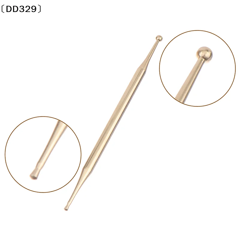 Brass Double Headed Ear Facial And Body Manual Acupuncture Pen Trigger Point Massager Deep Tissue Meridian Massage Tool〔DD329〕 view 2