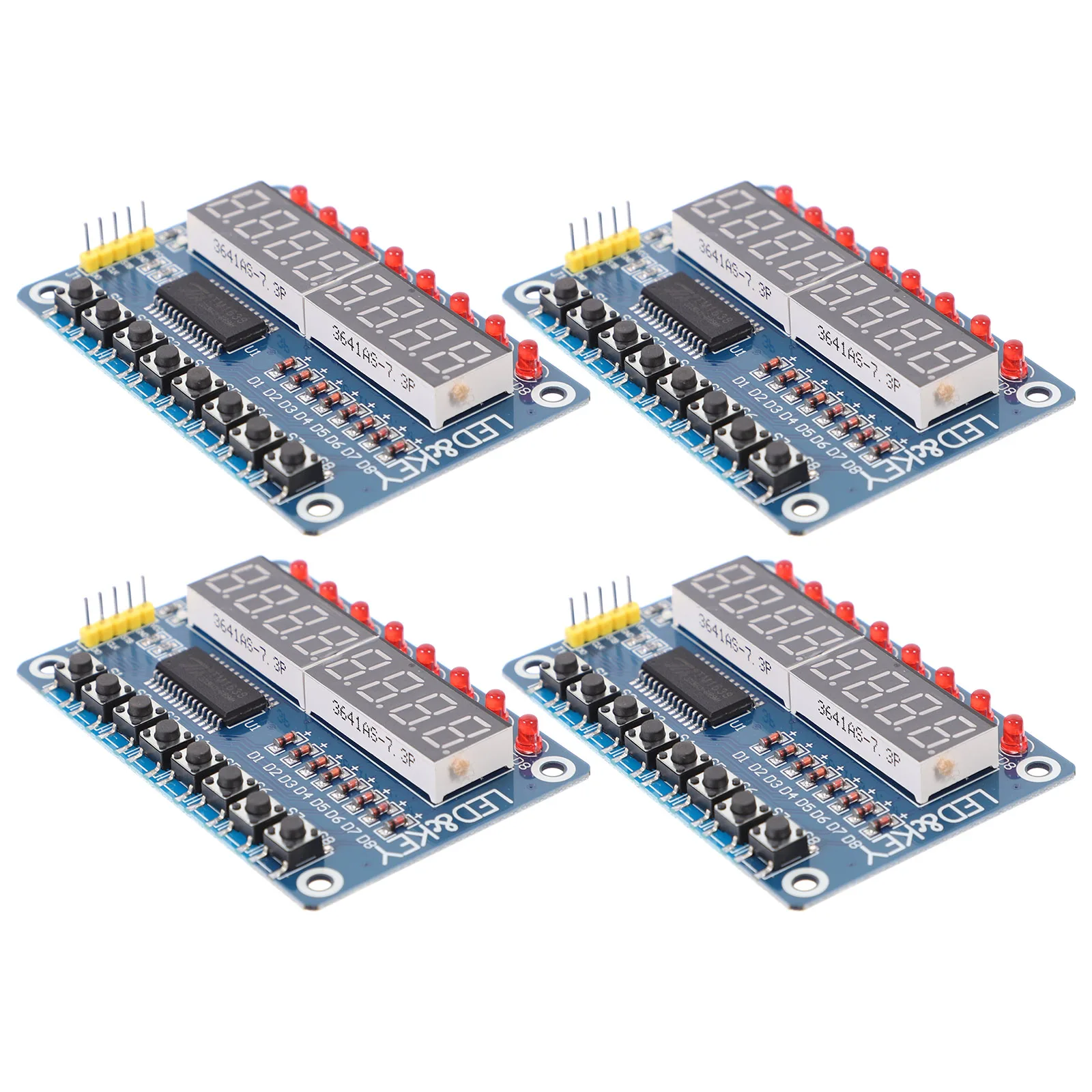 

4pcs 8-Bit Led Display Module Tm1638 Digital Tube 8 Keys Microcontroller Module High Voltage Drive Keyboard Scan For Diy Mcu