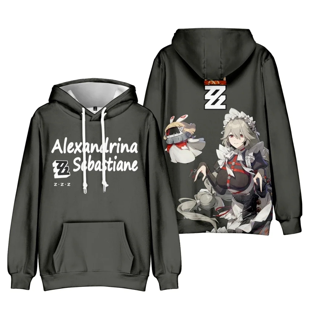 Traje de respaldo para fanáticos del juego, disfraz de Cosplay Zenless Zone Zero, Sudadera con capucha divertida con estampado de dibujos animados de Von Lycaon, ropa de calle para hombres y mujeres