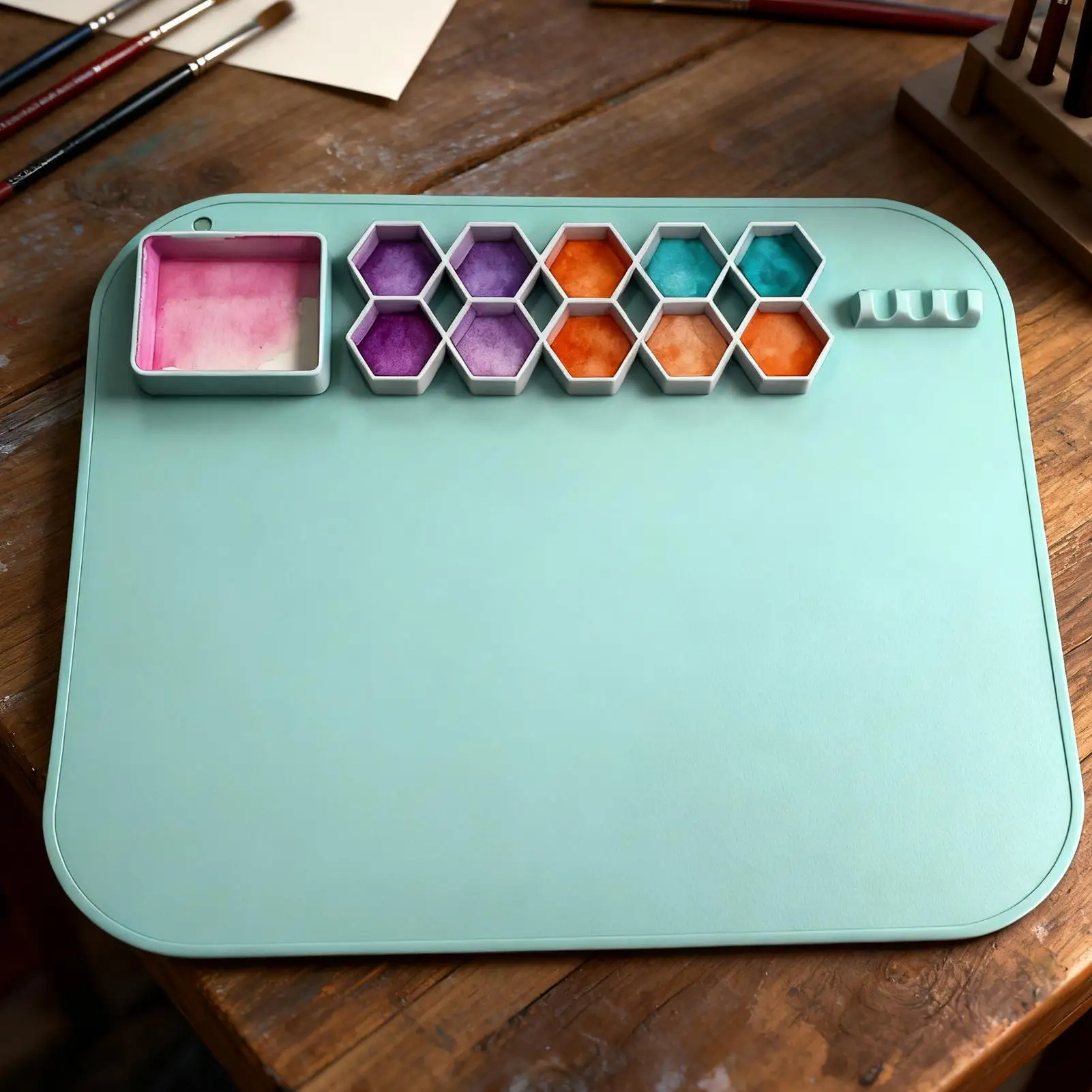 

Силиконовый коврик для краски, коврик для рукоделия, детская станция для рисования, Нескользящий антипригарный инструмент для литья ювелирных изделий из смолы для творческих проектов, цвет