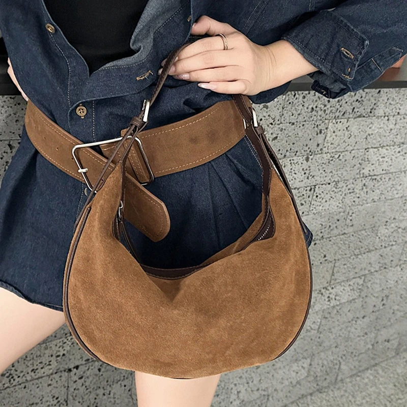 

New autumn and winter frosted cowhide bag crossbody bag women retro fashionable shoulder bag genuine leather women bag handbag