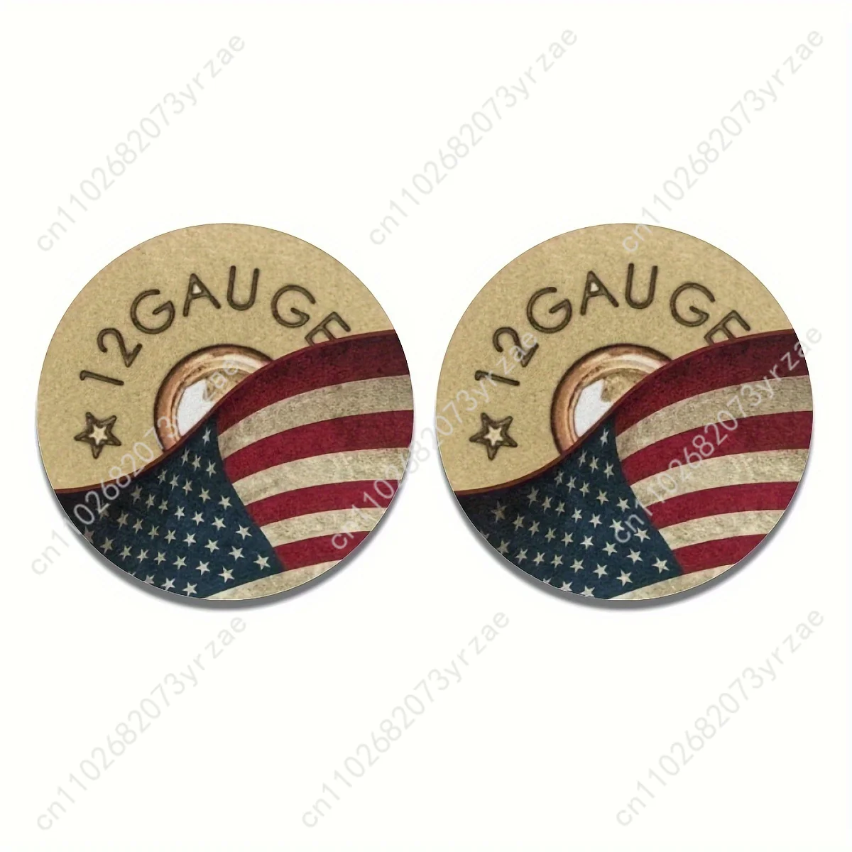 

American Flag Car Coasters 2pcs Absorbent Anti Slip Car Coasters Scalding Waterproof Easy Clean Car Interior Accessories
