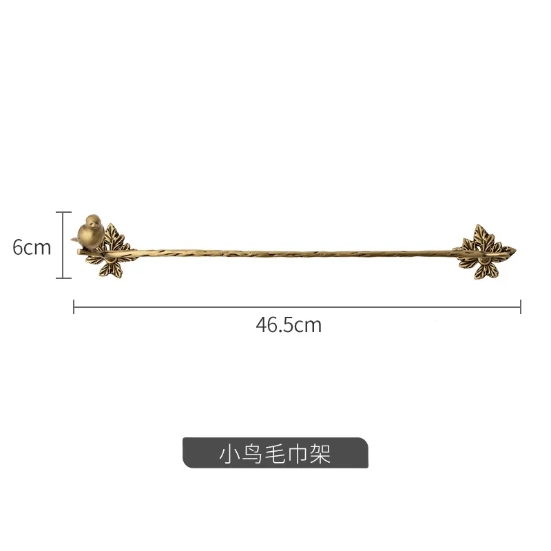 

Antique Brass 1 pcs Bath Towel Set Bird Towel Ring Carved Toilet Paper Holder Creative Towel Bar 18 Inch Bathroom Accessories