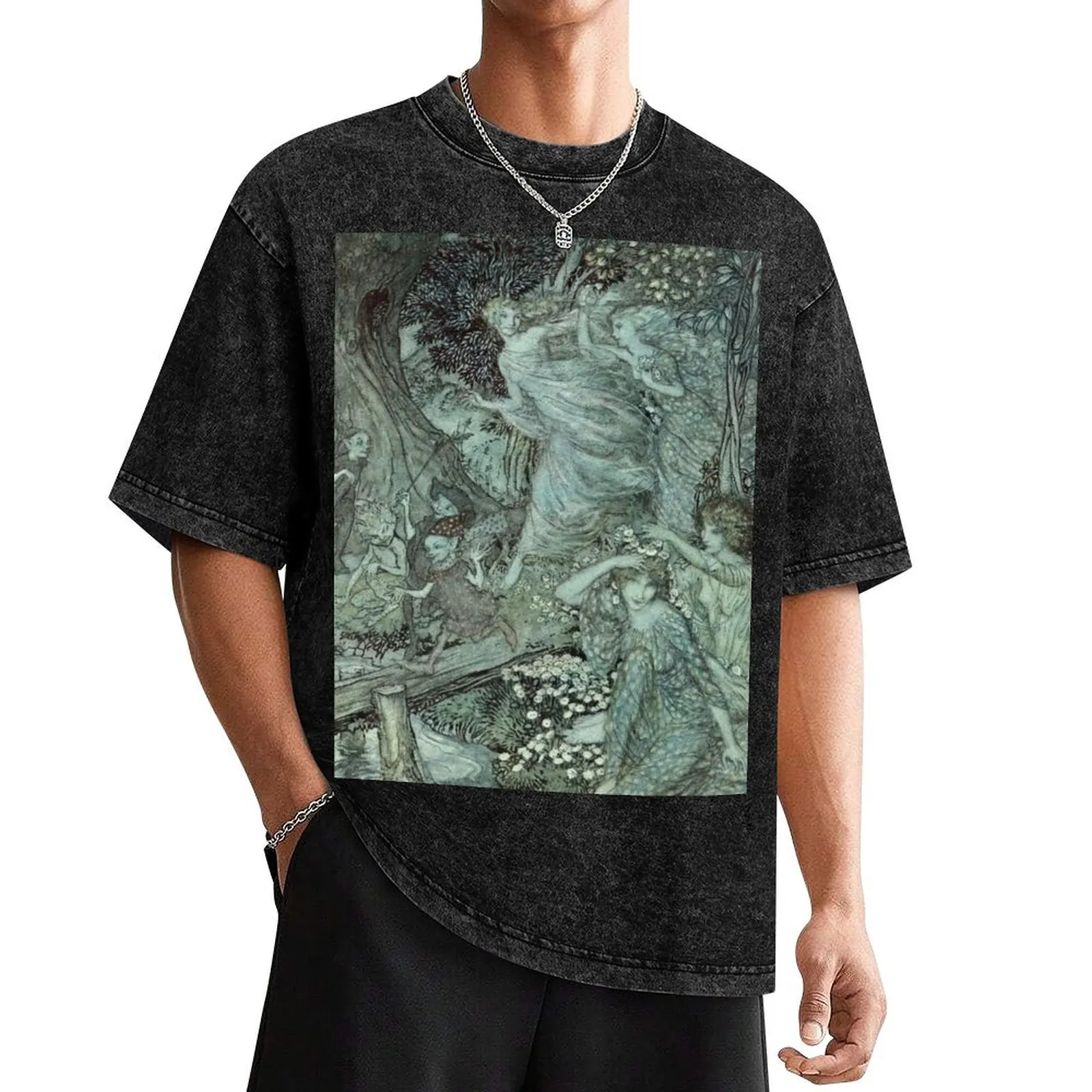 Arthur Rackham- Wood Nymphs T-Shirt summer tops man clothes custom t shirt basketball graphic tees funny t shirts for men