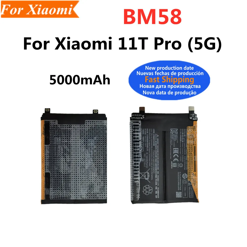 BM58 5000mAh Battery For Xiaomi 11T Pro 5G Phone Replacement