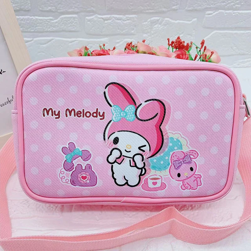 Hello Kitty Crossbody Pu Bag infantil, Kawaii Anime, Kuromi, Minha melodia, Cinnamoroll, Coração, Doce, Fofo, Presente das meninas, Y2K, Fofo, 2022