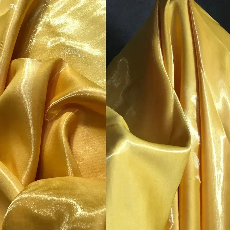 Reflective satin fabric pink smooth trench coat designer cloth for apparel sewing by the meter diy polyester material