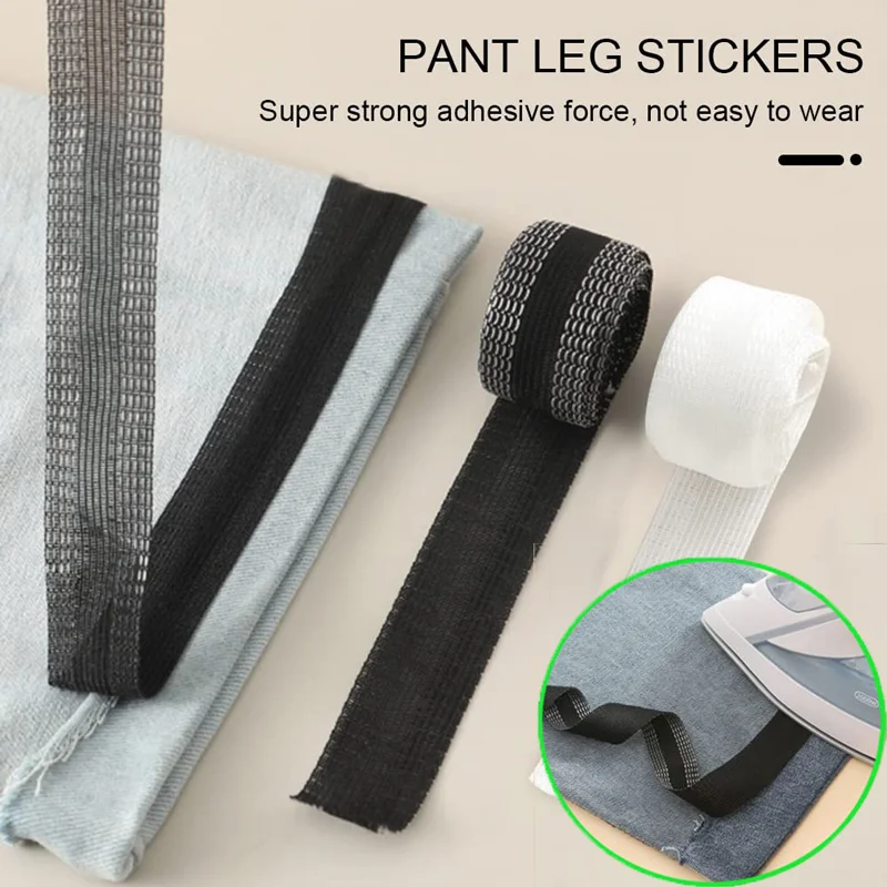 Cinta autoadhesiva para pantalones de 1-5M, cinta para acortar los bordes de los pantalones, pasta de reparación, dobladillo, Hierro en Jean para