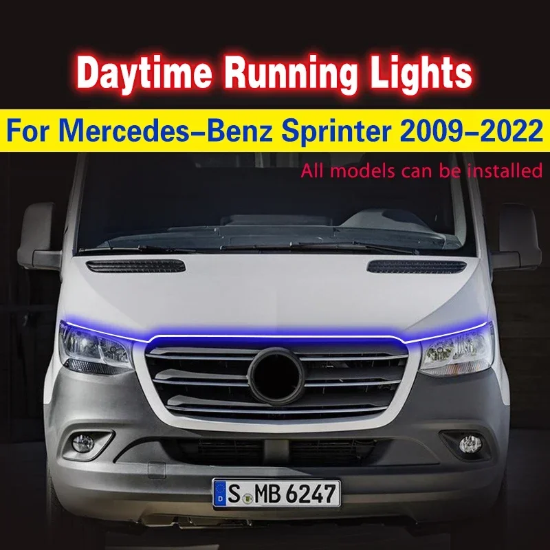 

Car Hood LED Light Strip Auto Engine Hood Decorative Ambient Lamp Modified For Benz Sprinter 2009-2022 Daytime Running Lights