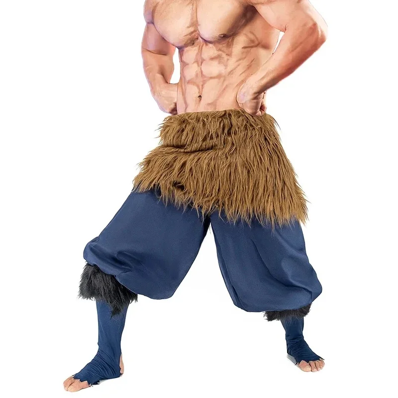 

Halloween Anime Carnival Inosuke Cosplay Costume Wild Boar wig Japanese Style Sandals Adult Masquerade Birthday Party Costumes